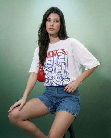 Women White Printed Oversized T-shirts