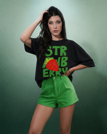 Women Printed Strawberry Cotton T-shirt