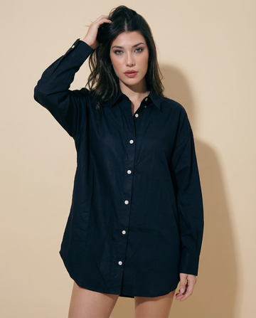 Solid  Oversized Shirt