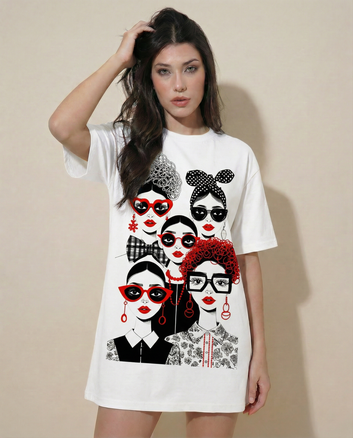 Women Printed Oversized T-shirts