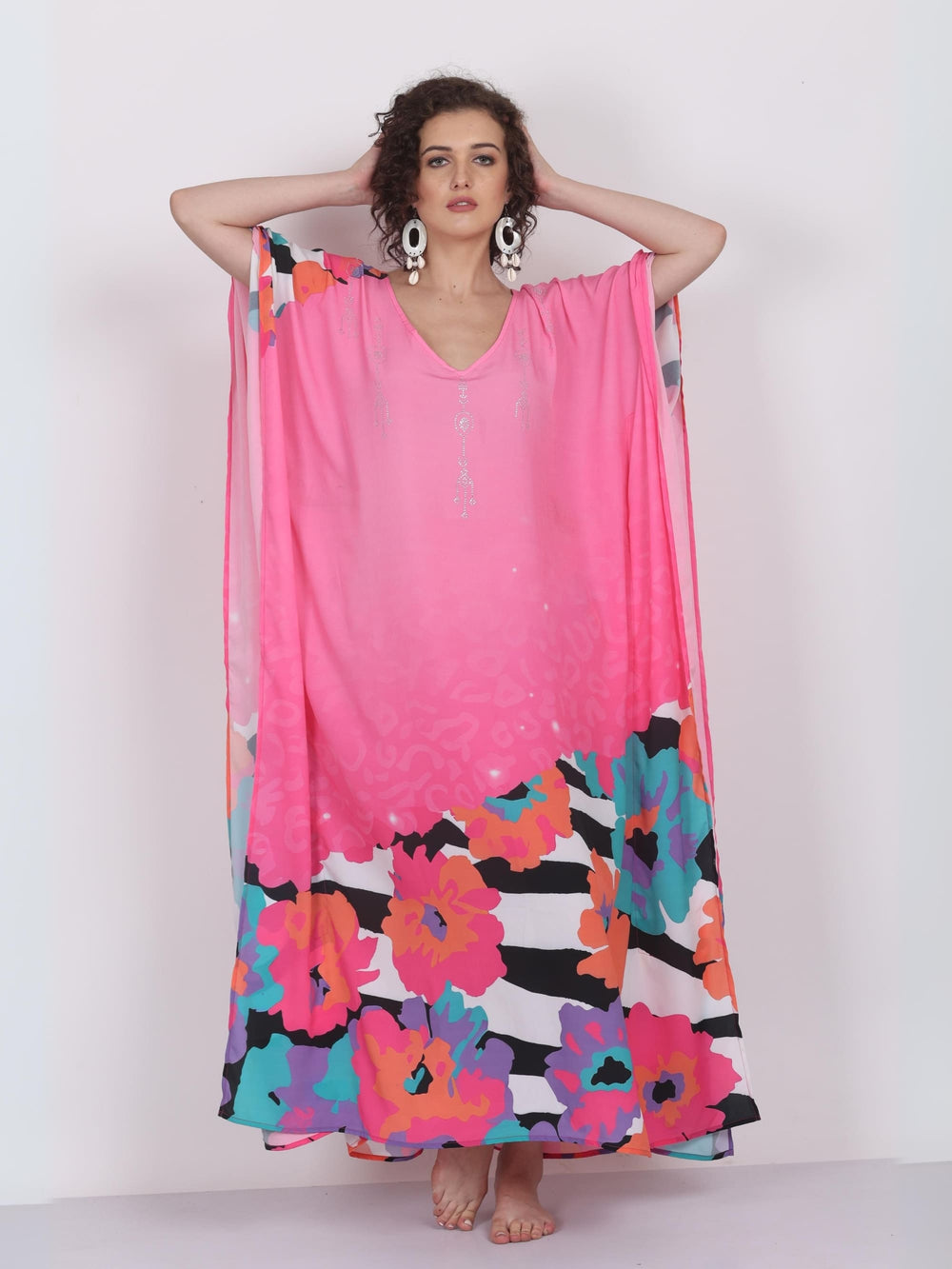 Botanic Geometry – Art-Inspired Digital Printed Kaftan