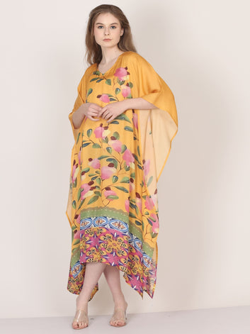 Floral Symphony – Flowing Cotton Georgette Kaftan