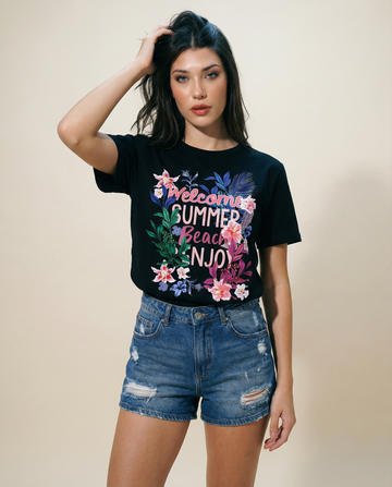 Women Typography Printed Regular Fit T-shirts