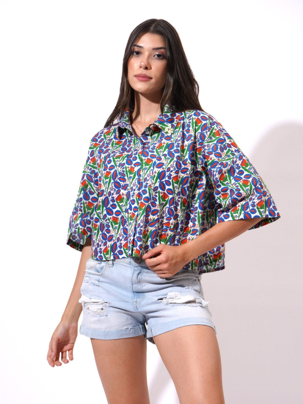Urban Foliage Multi Crop Shirt