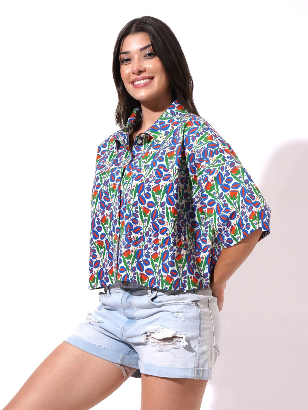 Urban Foliage Multi Crop Shirt