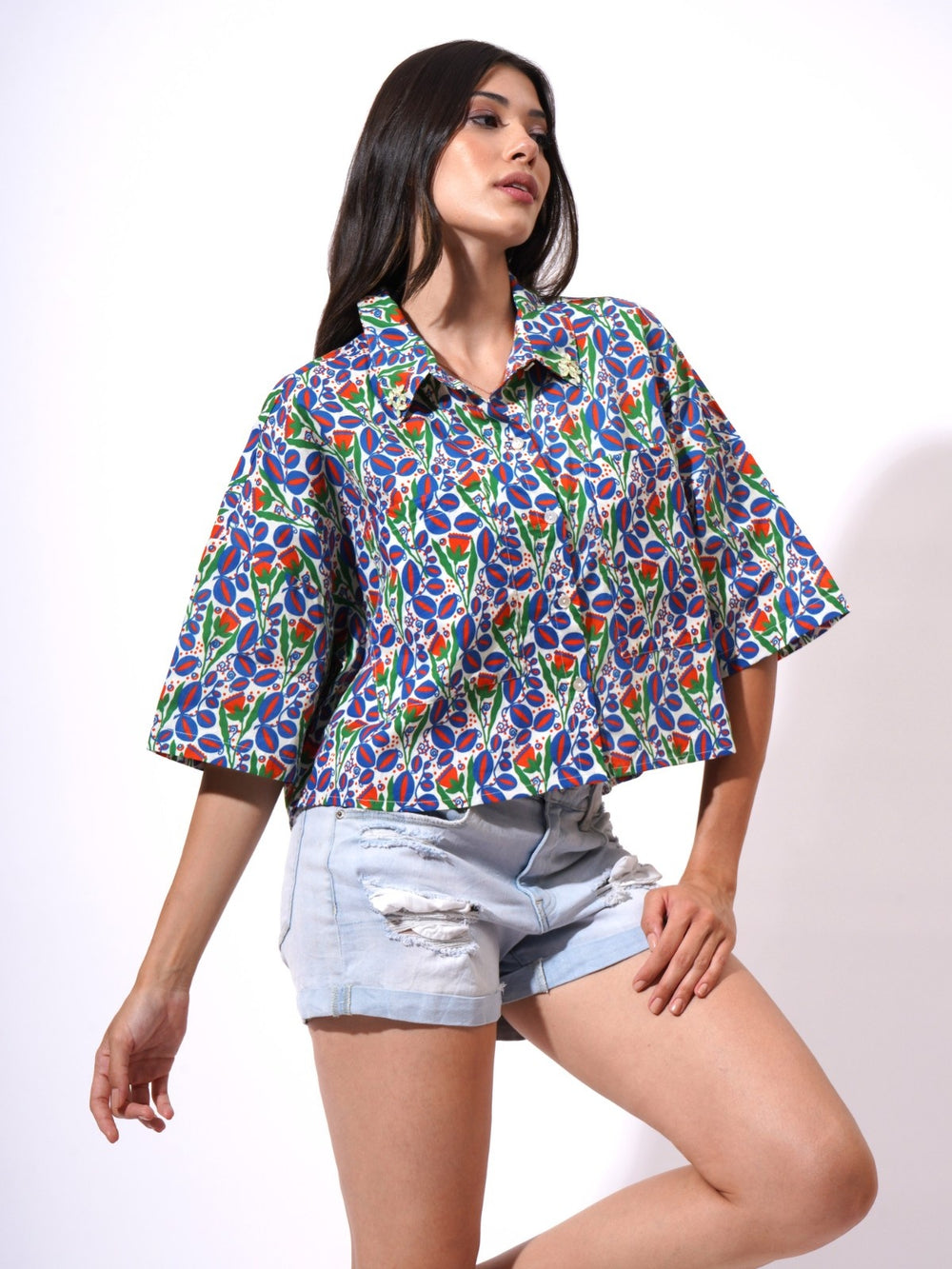 Urban Foliage Multi Crop Shirt