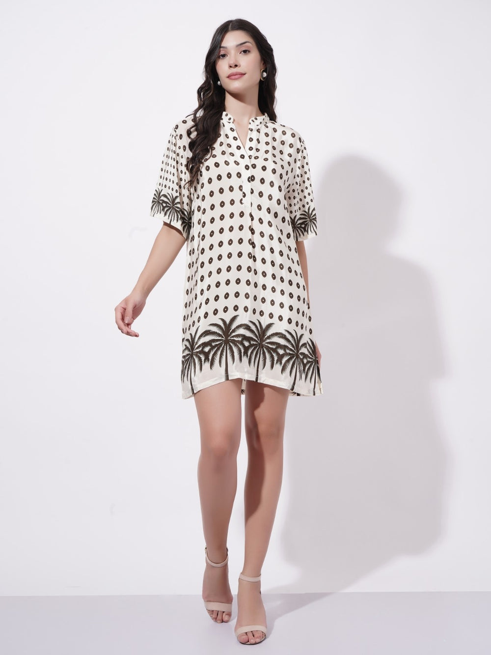 Palm Noir Short Dress