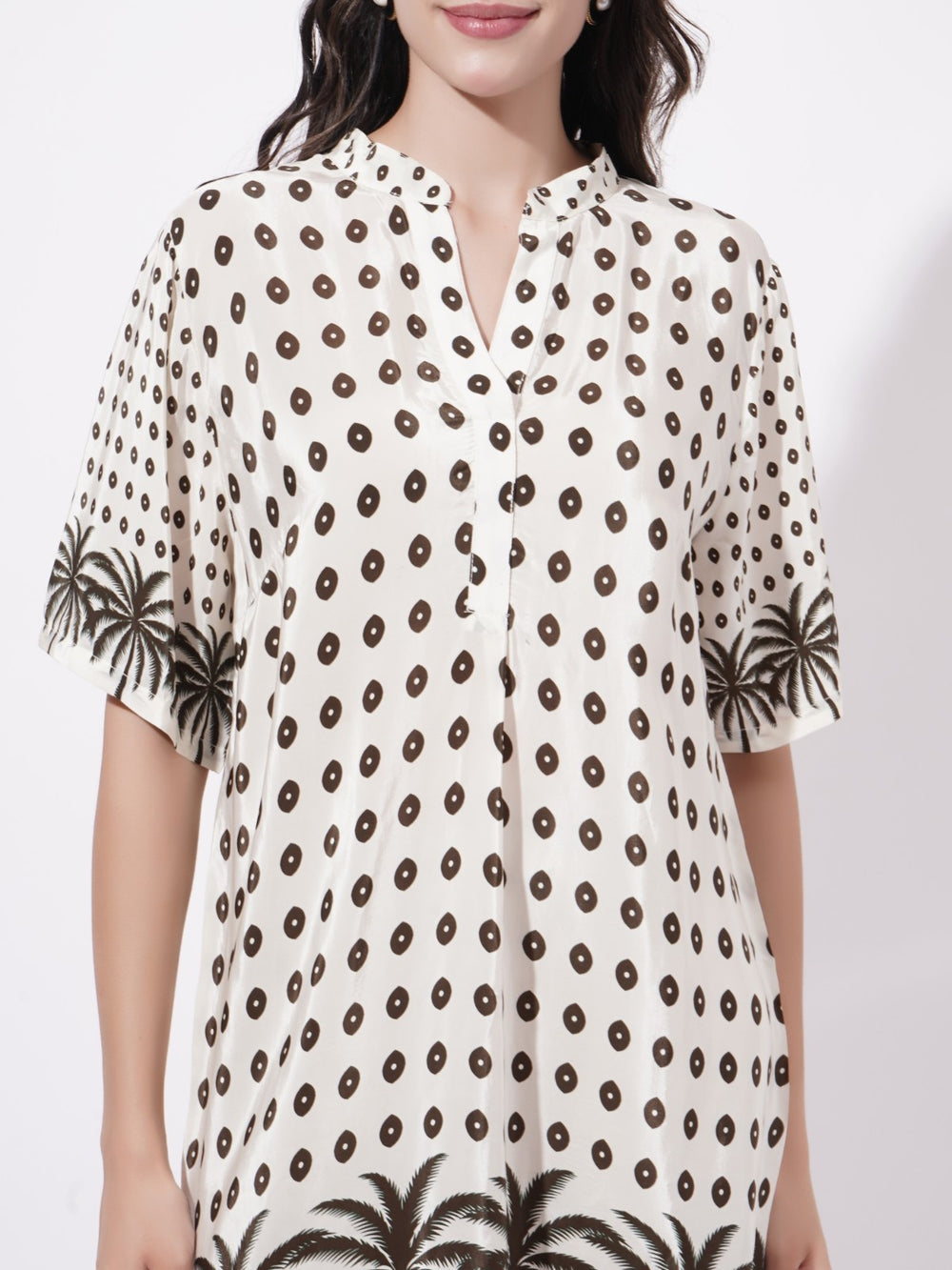 Palm Noir Short Dress