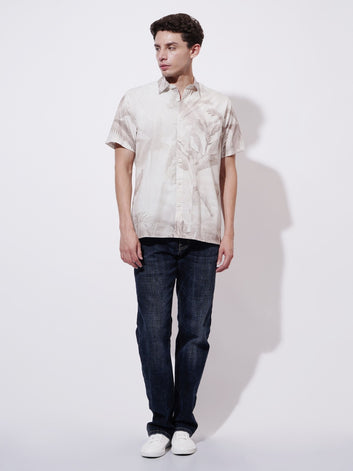 Palm Whisper Digital Printed Poplin Shirt