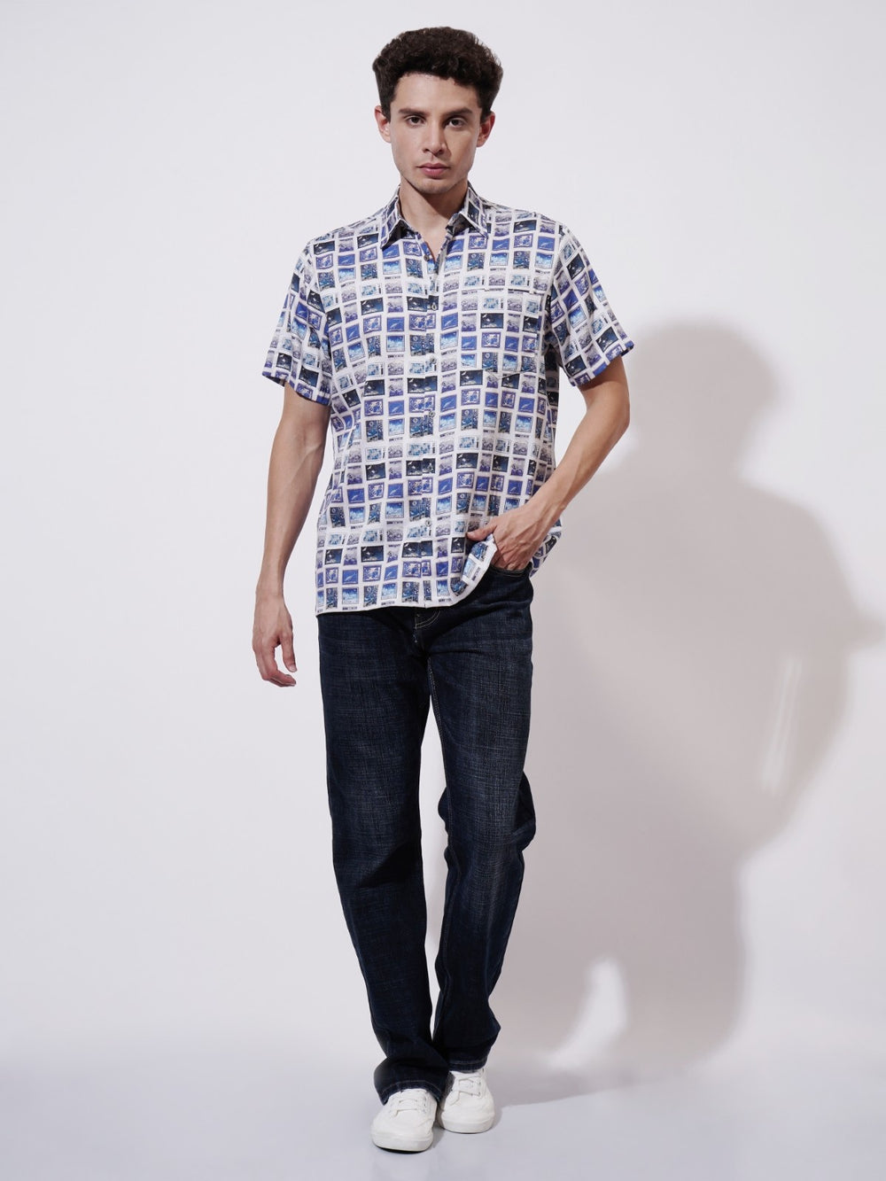 Retro Port Digital Printed Rayon Shirt