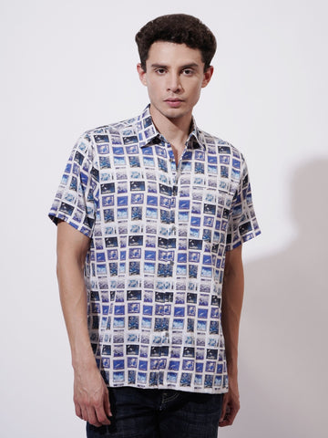 Retro Port Digital Printed Rayon Shirt