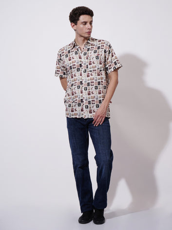 Retro Port Digital Printed Rayon Shirt