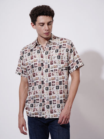 Retro Port Digital Printed Rayon Shirt