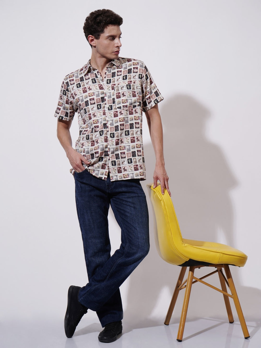 Retro Port Digital Printed Rayon Shirt