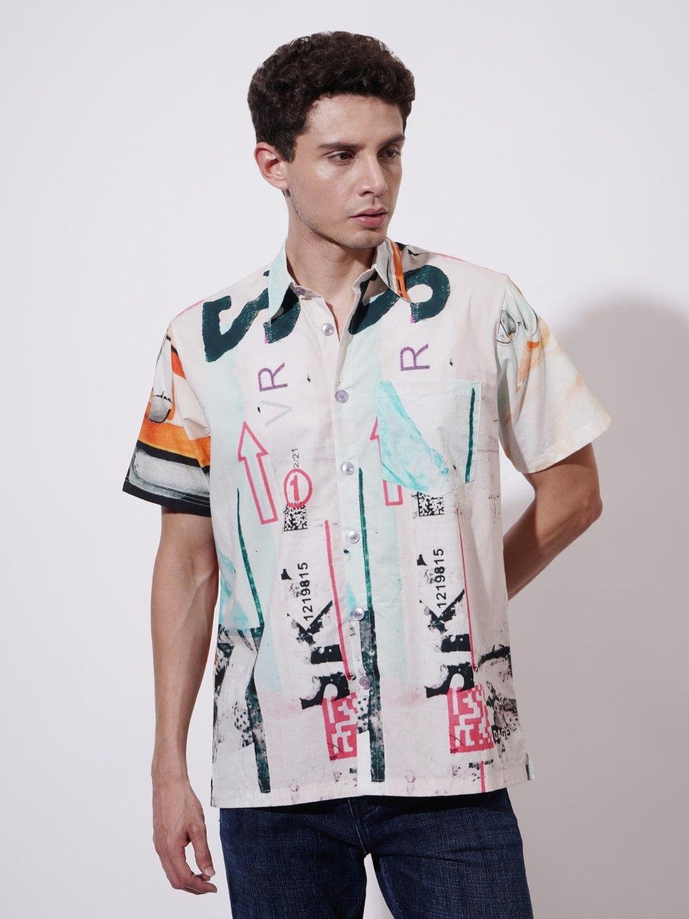 Roadster Digital Printed Poplin Shirt