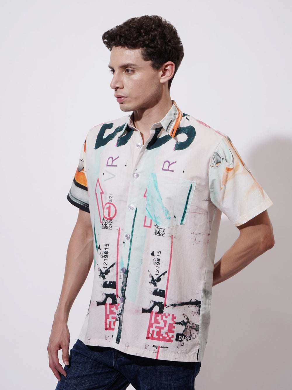 Roadster Digital Printed Poplin Shirt