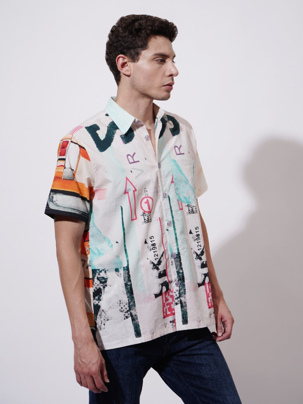 Roadster Digital Printed Poplin Shirt