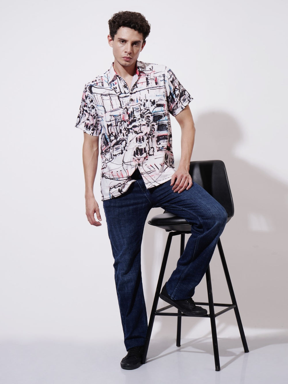 Brick Lane Muse Digital Printed Rayon Shirt