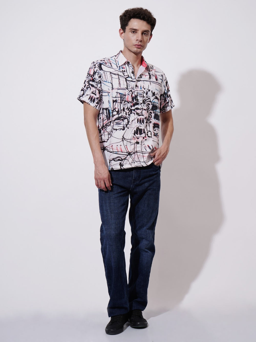 Brick Lane Muse Digital Printed Rayon Shirt